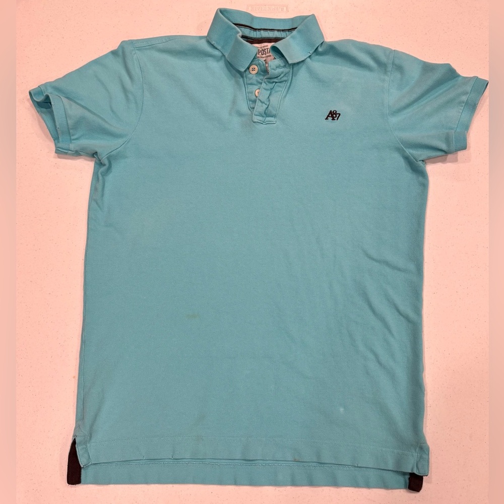 Aeropostale Aero Polo Shirt Bright Blue Aqua Teal Large
